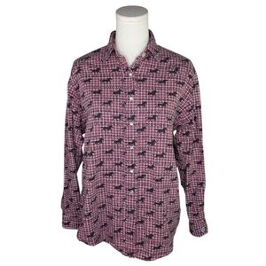 Vintage Barnfly Western Pearl Snap Shirt Horse Print Plaid Flannel Cowboy S